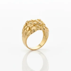 Anillo de Oro para Caballero Estilo Pepita – Textura Fuerte y Elegante