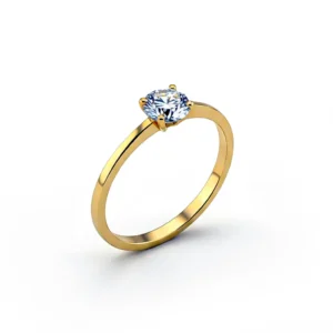 Anillo de compromiso con zirconia en oro 14k
