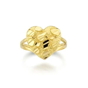 Anillo de oro 14K con corazón calado para regalo