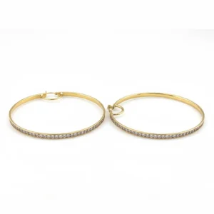 Aretes Aros delgados en Oro Sólido de 14K – Diseño Clásico Grabado