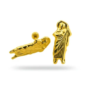 Aretes San José con el Niño en oro 14k