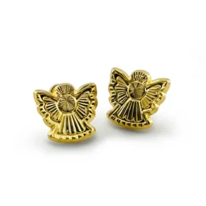 Aretes mini ángel en oro 14k
