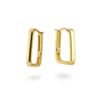 Aretes rectangulares de oro – Diseño moderno minimalista