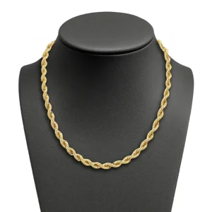 Cadena trenzada en oro 14k