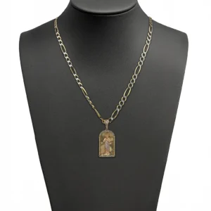 Collar con dije del Divino Rostro en oro 14k