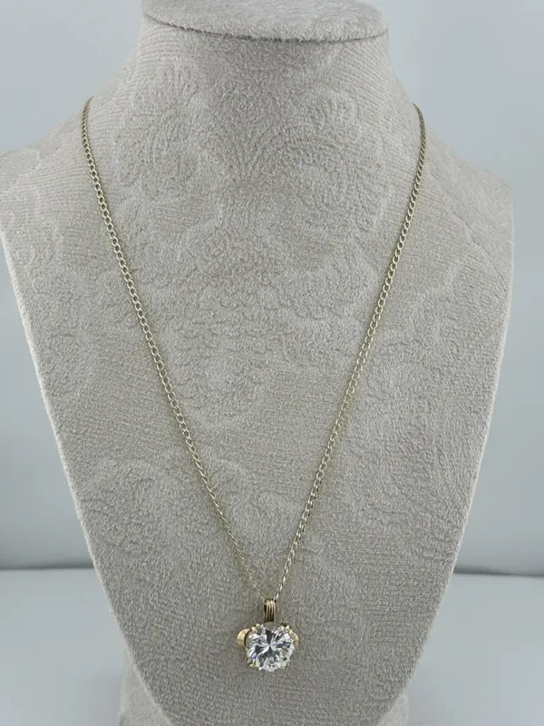 Collar con Dije de Corazón y Piedra Brillante con Oro | Joyamex - Image 2