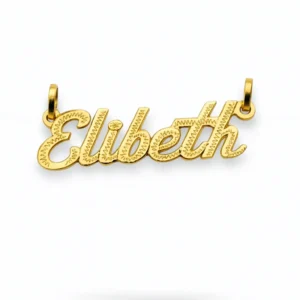 Dije Personalizado con Nombre “Elibeth” en Oro 14k