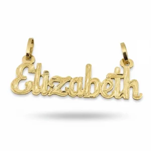 Dije personalizado con nombre “Elizabeth” en oro 14k