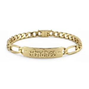 Esclava personalizada con nombre Andrés en oro 14k