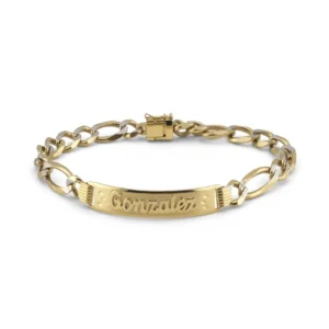 Esclava personalizada con nombre Gonzalez en oro 14k