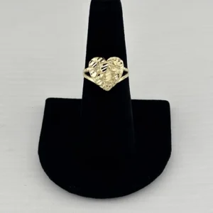 Anillo de oro 14K con corazón calado para regalo