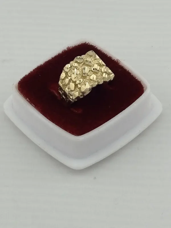 Anillo de Oro para Caballero Estilo Pepita – Textura Fuerte y Elegante | Joyamex