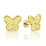 aretes de boton broquel