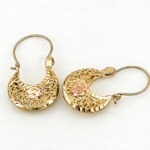aretes de media luna en oro 14K mexicanos
